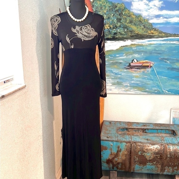 🔥VTG Yumi Mazao Paris, Gorgeous BodCon,Front-Split Dress, Perfect, Size 8 - Picture 4 of 16